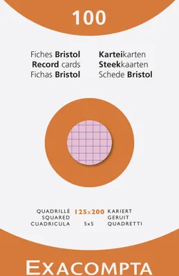 Produktbild von Exacompta 12x Karteikarten 125x200 kariert 100St - sortiert - 13273E