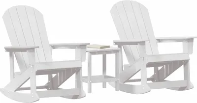 Image de Ensemble de salon de jardin 3 pcs Blanc HDPE