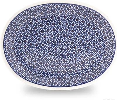 Produktbild von Original Bunzlauer Keramik Servierplatte Platte Teller oval 29,1x22,1x2,8 cm Design 120