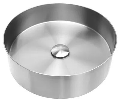 Produktbild von Differnz Waschschale - Ø 40 cm - Edelstahl - Chrom matt - Rund - Höhe 11 cm - Hygienisch und einfach zu reinigen - Modernes Design - Geeignet für Badezimmer oder WC-Raum