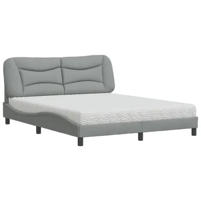 Immagine prodotto di Letto con Materasso Hvar Grigio Chiaro160x200 cm Tessuto