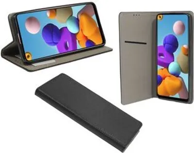 Zdjęcie produktu dla Etui książkowe "Smart" kompatybilne z SAMSUNG GALAXY A21S ( A217F ) etui na telefon komórkowy etui portfelowe z funkcją podstawki, miejsce na karty czarny