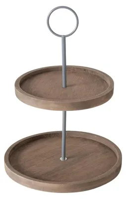 Produktbild von Dekorative Etagere aus Holz SAMINA, zwei Ebenen, H. 35 cm