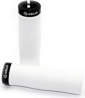 Zdjęcie produktu dla Żelowe chwyty rowerowe czarno-białe 130 mm z szybkozamykaczem Comfort & Grip