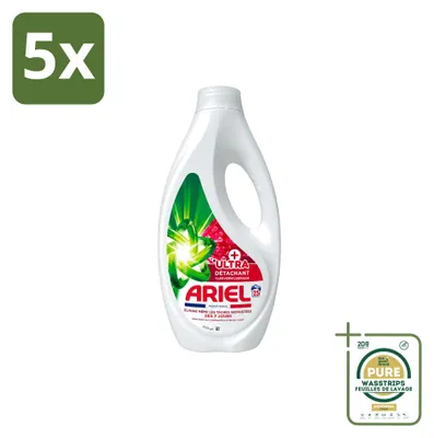 Produktbild von 5 x  Ariel Flüssigwaschmittel Ultra Fleckenentferner - 1125 ml - Vorratspackung - 5 Stücke
