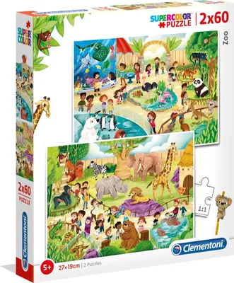 Produktbild von Clementoni Puzzle Zoo, 2x60Stück.