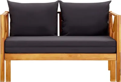 Produktbild von vidaXL 2-Sitzer-Gartenbank mit Kissen 122 cm Massivholz Akazie