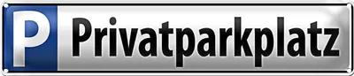 Produktbild von Blechschild Parken 46x10cm Parkplatzschild Privatparkplatz Dekoration