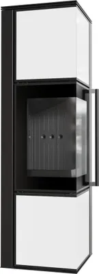 Produktbild von Kaminofen aus Stahl KRATKI TORA/M 8 kW Ø 150 Weißes Glaspaneel schwarz Verkleidung mit Türfeder
