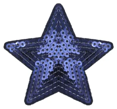 10 Pailletten-Stern-Patches zum Aufbügeln, dunkelblau, S