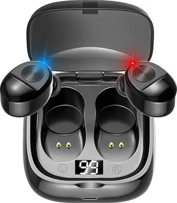 Kabellose Bluetooth-Kopfhörer, wasserdicht nach IPX8 und mit CVC8.0-Geräuschunterdrückungsfunktion.,Black