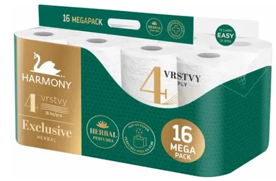 Obrázok produktu pre Toaletný papier 4-vrstvový HARMONY EXCLUSIVE HERBAL PARFUMES - 16ks 30363