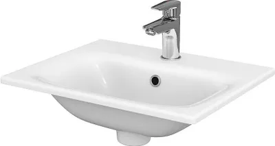 Zdjęcie produktu dla Ceramiczna umywalka wpuszczana w blat MODUO 60 cm - Cersanit White, prostokątna, z otworem na armaturę