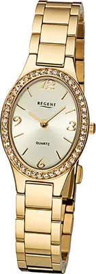 Produktbild von Regent Armbanduhr gold F-1067 Damen Analog-Quarzuhr URF1067