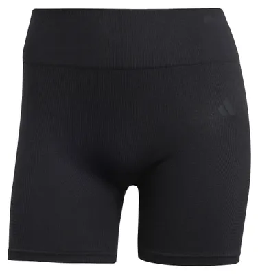 Image de Legging de sport pour femmes Adidas, collection Essentials Knit, longueur 4 pouces, couleur noire, taille S
