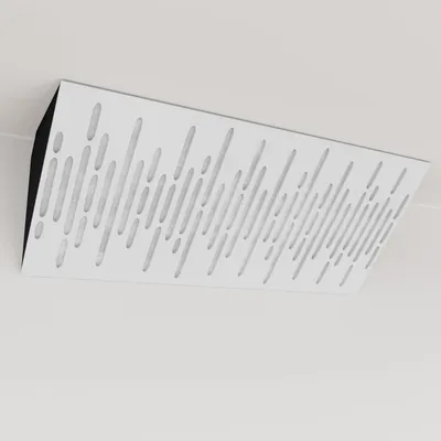 Produktbild von 2er-Pack – Schmale akustische Eck-Bassfalle mit Samtstoff | 23x50x10 cm |Reflexion - Schalldämmung | [WAVE (Horizont) - Weiß |Weiß]