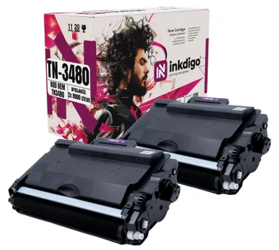 Produktbild von Inkdigo Tonerset TN3480 für Brother DCP-L5500DN, DCP-L6600DW, HL-L5000D, HL-L5050DN – Schwarz,
