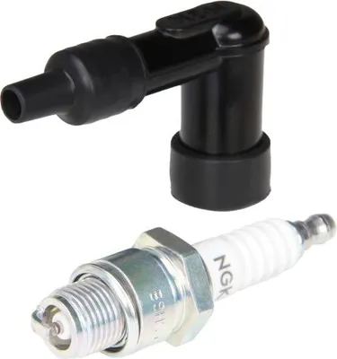 Produktbild von Zündkerze NGK B9HS + Zündkerzenstecker LB05F 90° entstört Tuning für Simson S50 S51 S53 S70 S83 SR50 SR80 KR51/2