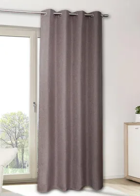 Produktbild von Vorhang Verdunkelung Ösenschal Thermo Dimout braun - Höhe 140 x 225 cm