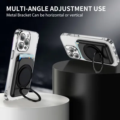 Produktbild von INF Magnetischer Kartenhalter mit 360° drehbarem Ständer Schwarz
