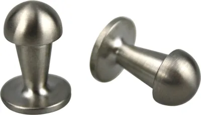 Produktbild von Möbelknopf Edelstahl matt gebürstet Höhe 27mm Kugelknopf ø 15mm Schubladenknopf
