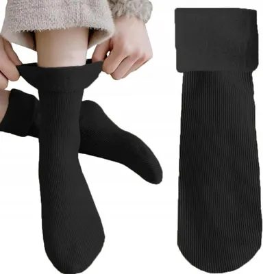 Immagine prodotto di Calze - Calde - Calze da donna - Calze senza pressione - Lunghe fino alla caviglia - Termiche - Nero - 36-40