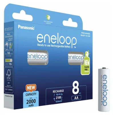 Immagine prodotto di Panasonic eneloop 8x AA 2000mAh - confezione blister da 8 (BK-3MCDE/8HH)
