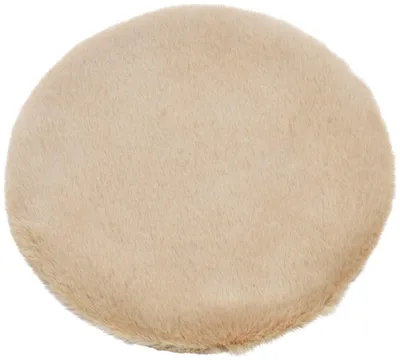 Produktbild von Rundes kurzflor Deko-Fell Sitzkissen 34 cm in beige für Stühle