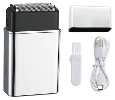 Produktbild von INF Herren Reiserasierer USB wiederaufladbar ABS 7.4cm x 4.3cm kompakt Silber