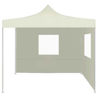 Produktbild von vidaXL Faltzelt mit 2 Wänden 291x291x315 cm Cremeweiß