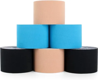 Produktbild von Kinesiologie Tape, wasserfest, 6 Rollen à 5 cm x 5 m, für Muskel- und Gelenkunterstützung