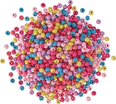 Produktbild von VBS XXL Holzperlen Farbmix 250 g 2 mm bis 10 mm Bastelperlen Set