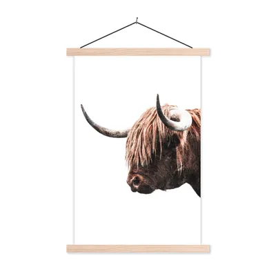 Produktbild von MuchoWow® Textilposter Schottische Highlander - Tiere - Kühe 60x90 cm mit holzfarbenen Rahmen - Textil
