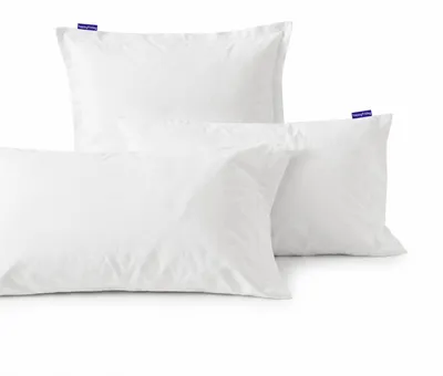 Image de Basic perkal Taie d'oreiller Blanc 80x80 cm 100% coton Fabriqué en Europe
