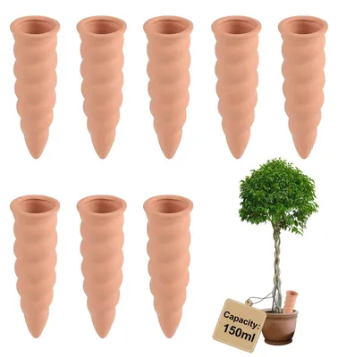 Produktbild von Bewässerungskegel 150 ml, 8 Stück, Terrakotta, automatische Bewässerung für Zimmerpflanzen