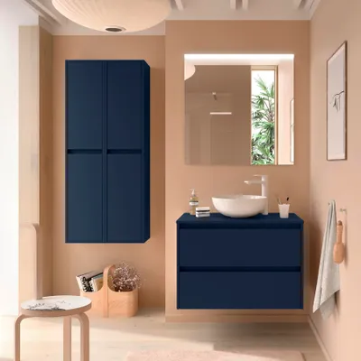 Immagine prodotto di Salgar mobili da bagno NOJA 1000 2 cassetti BLU SATIN + piano lavabo