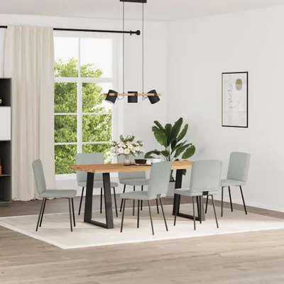 Produktbild von vidaXL Esszimmerstühle 6 Stk. Hellgrau Samt
