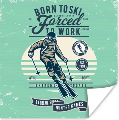 Produktbild von MuchoWow® Poster Ski - Sport - Retro 30x30 cm - Wandposter - Printing