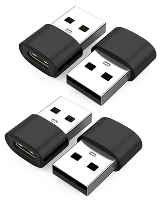 Obrázok produktu pre INF USB na USB-C adaptér 4 ks ABS+hliníková zliatina nabíjanie a dáta čierna