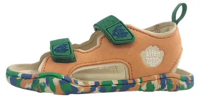 Image de Affenzahn, sandales pour enfants "Airy Paradies-Vogel", modèle pour garçons, couleur orange, chaussures de loisirs