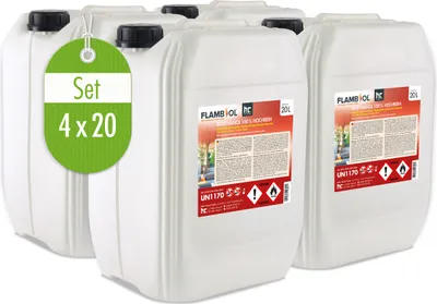 Produktbild von 4x 20 L FLAMBIOL® Bioethanol 100% Hochrein