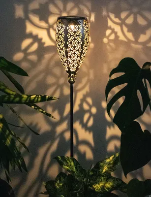 Produktbild von LED Solar Steckleuchte, schwarz-gold, H 90 cm