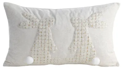 Produktbild von EUROFIRANY | Kissenbezug - Kissenhülle - Kopfkissenbezug - 30x50cm - creme - Osterhasen - Dekokissenbezug