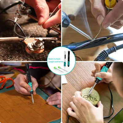 Obrázek produktu pro Mini inteligentní elektrická páječka Přenosná pájecí stanice 0,91palcový OLED displej Plné pouzdro z hliníkové slitiny Dva režimy napájení s funkcí nastavení teploty