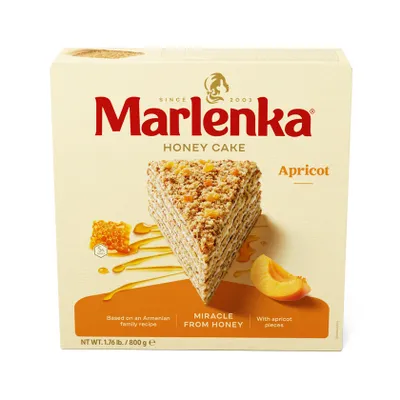 Produktbild von MARLENKA® Honigtorte mit Aprikosen – Honigkuchen, Torte, Kuchen (1 x 800 g)