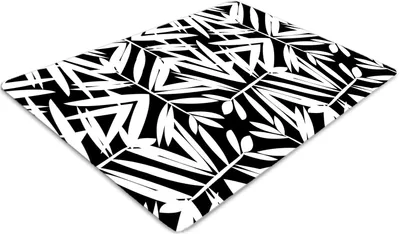Obrázok produktu pre Podlahová ochranná podložka - Ochranná podložka pod stoličku - Podlahová podložka - 100x70 cm - Čierna a biela