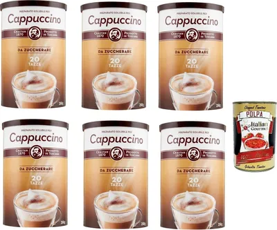 Produktbild von Crastan Cappuccino Classico da zuccherare Instantkaffee, Cappuccino löslicher ungesüßt 6x 250g + Italian Gourmet polpa 400g