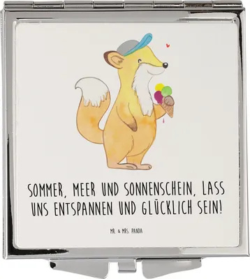 Produktbild von Mr. & Mrs. Panda Handspiegel Sommer Meer Strand - Weiß - Geschenk, Jahreszeiten, Taschenspiegel, Frauen Spiegel, Geschenke, Schminkspiegel, Strandurlaub, Sommerferien