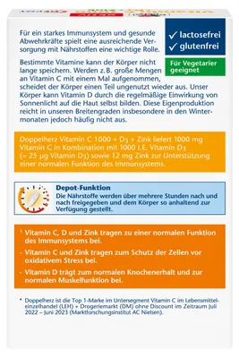 Obrázek produktu pro Double Heart Vitamin C 1000 +D3 +Zinc Depot 30ks