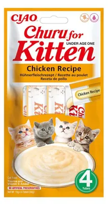 Produktbild von INABA CHURU für Kätzchen, Hühnchenrezept, 4 x 14 g (EU692)